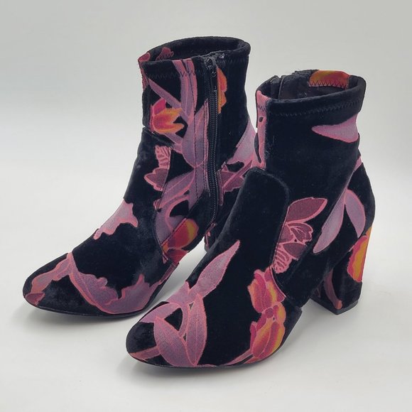 Steve Madden Velvet Floral Burnout Booties - Picture 6 of 15